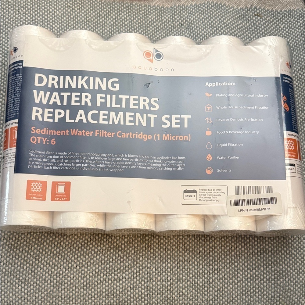 Drinking Water Filters Replacement Set of 6. Brand new sealed pkg.